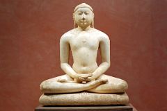 Met Highlights 10-2 Jain Svetambara Tirthankara in Meditation Seated on a Throne Cushion - India 11C Close Up.jpg